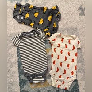 Set of Baby Bodysuits, 0-3 Months, New